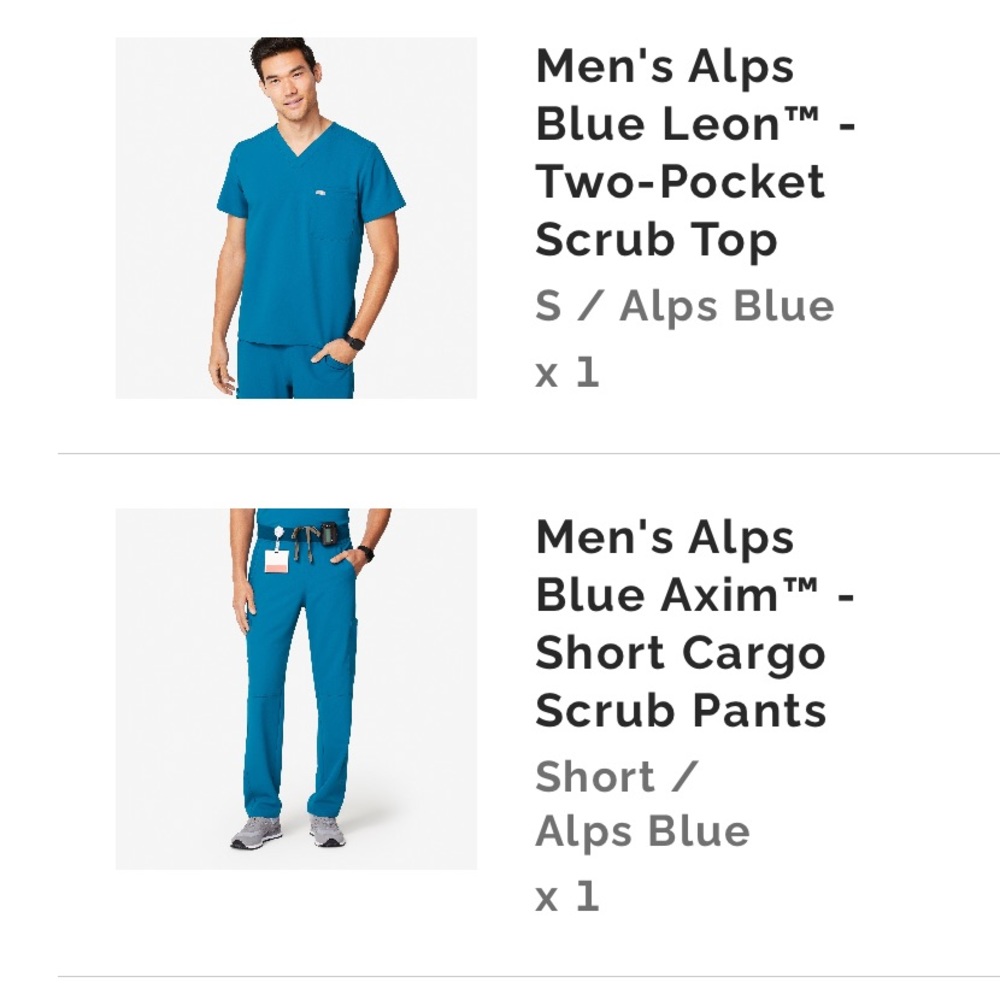 FIGS scrub top leon size S alps blue